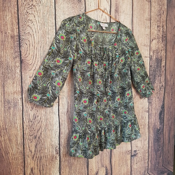 Liberty of London Gray 3/4 sleeve top size M - Picture 3 of 5